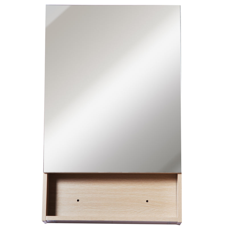 Specchio Armadietto da Bagno Pensile Ripiano in Legno 50x80x13,5 cm -3