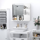 Pensile Bagno con Specchio e 3 Ripiani 60x10x48 cm MDF  Elisa Bianco-2