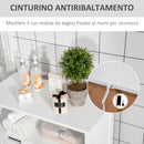 Mobiletto da Bagno 2 Ante 2 Cassetti 60x30x108,8 cm in MDF Bianco-7