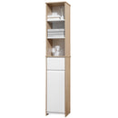 Mobile Bagno con Ripiani 32,6x30x171,2 cm in MDF Bianco-1