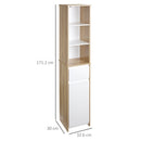 Mobile Bagno con Ripiani 32,6x30x171,2 cm in MDF Bianco-3