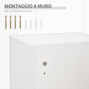 Armadietto per Medicinali 30x20x70 cm con Serratura in Legno e Vetro Bianco-7