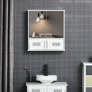 Pensile da Bagno 55x17.5x60 cm con Antine a Specchio Bianco-2