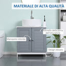 Mobile Sotto Lavello 2 Ante 1 Ripiano 60x30x60 cm in MDF Bianco-6