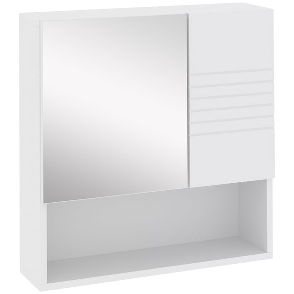 online Armoire Murale Salle de Bain avec Miroir 54x15x55 cm Étagères Réglables Blanc