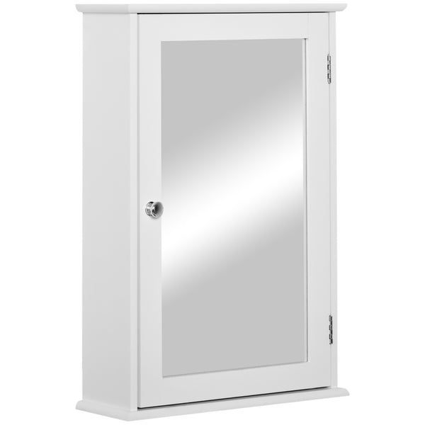 Armoire Murale Salle de Bain 1 Porte Miroir 41x14x60 cm avec Fermeture Aimantée Blanche sconto