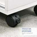 Mobiletto Bagno con Porte Scorrevoli 70x20x71 cm Ripiano Regolabile con Ruote Bianco-6