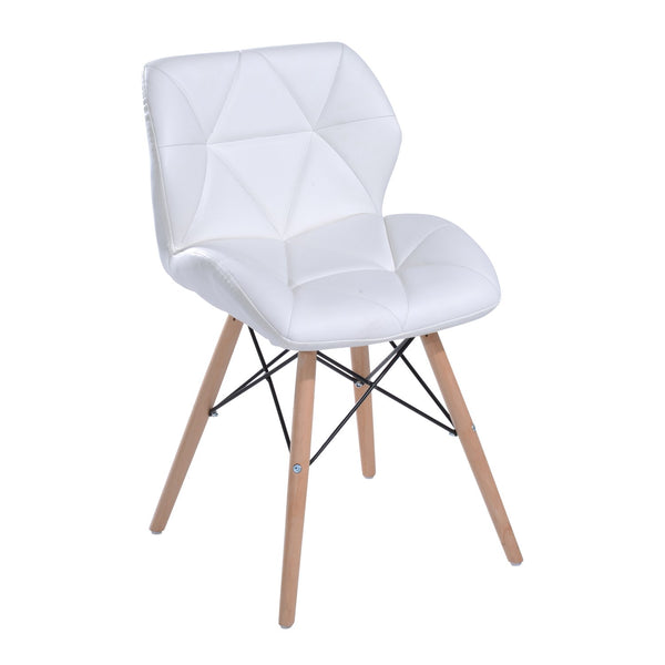 sconto Chaise Design Moderne Rembourrée en Simili Cuir Blanc 42x48x69 cm