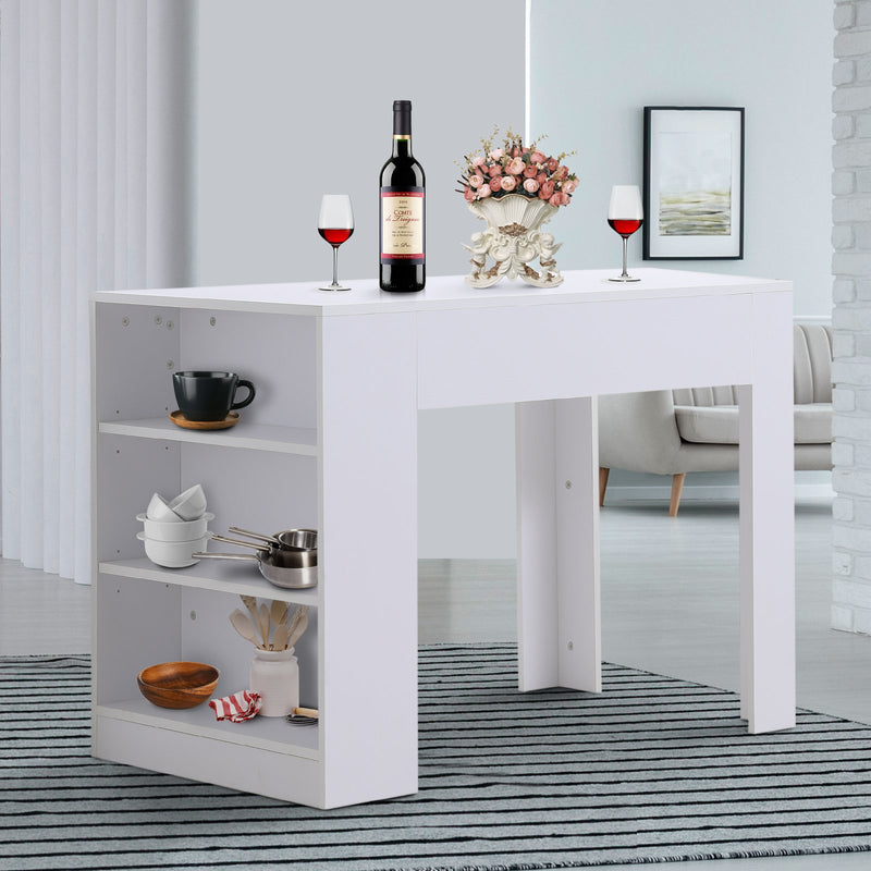 Scrivania da Ufficio con 3 Ripiani in Legno Bianco 100x60x75 cm -2