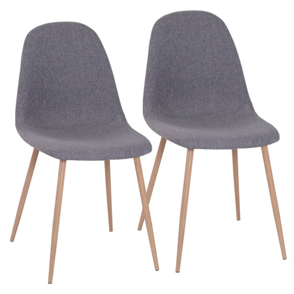 sconto Ensemble de 2 chaises de salle à manger au design moderne en lin avec pieds en métal gris
