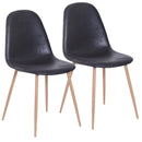 Set 2 Sedie da Pranzo Design Moderno in Lino con Gambe in Metallo Nero -1