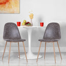 Set 2 Sedie da Pranzo Design Moderno in Similpelle con Gambe in Metallo Grigio -2