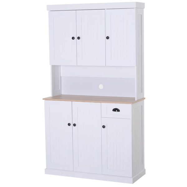 Armoire garde-manger de cuisine 101x39x180 cm Blanc et Chêne prezzo