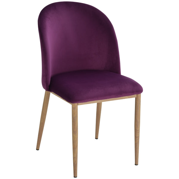 prezzo Lot de 2 Chaises Tapissées en Velours et Métal Violet