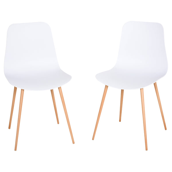 sconto Lot de 2 chaises en polypropylène avec pieds en métal blanc