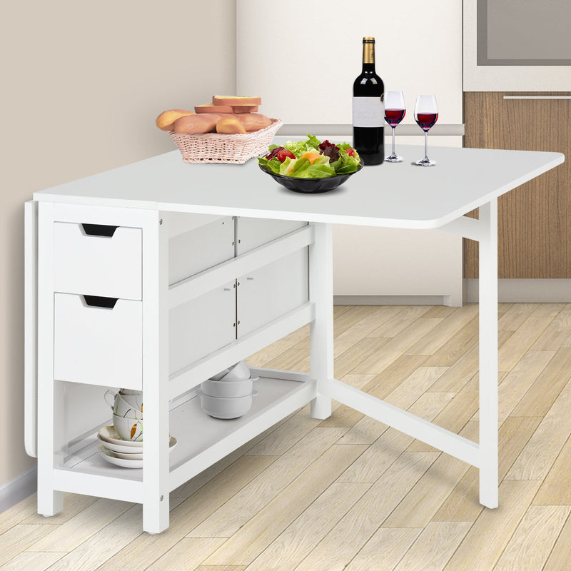 Consolle Allungabile con Cassetti 150x80x74 cm  Bianco-2