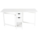 Consolle Allungabile con Cassetti 150x80x74 cm  Bianco-4