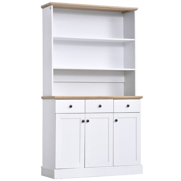 online Meuble de Cuisine Buffet 3 Étagères 3 Tiroirs 3 Portes 101x39x180,5 cm Blanc