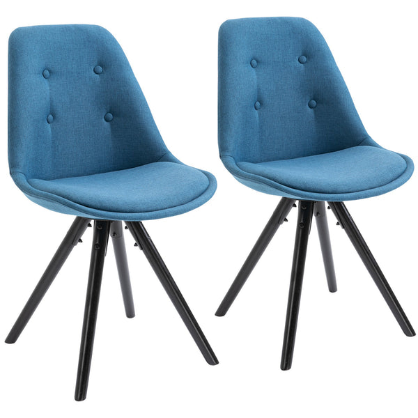 Lot de 2 Chaises Rembourrées 48x56x87 cm en Tissu Bleu prezzo