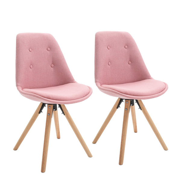 Lot de 2 Chaises Rembourrées 48x56x87 cm en Tissu Rose online