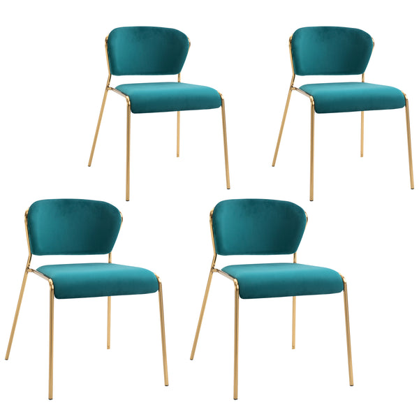 Lot de 4 Chaises en Métal et Polyester Vert acquista