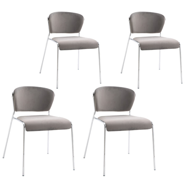 Lot de 4 chaises en métal gris et polyester sconto