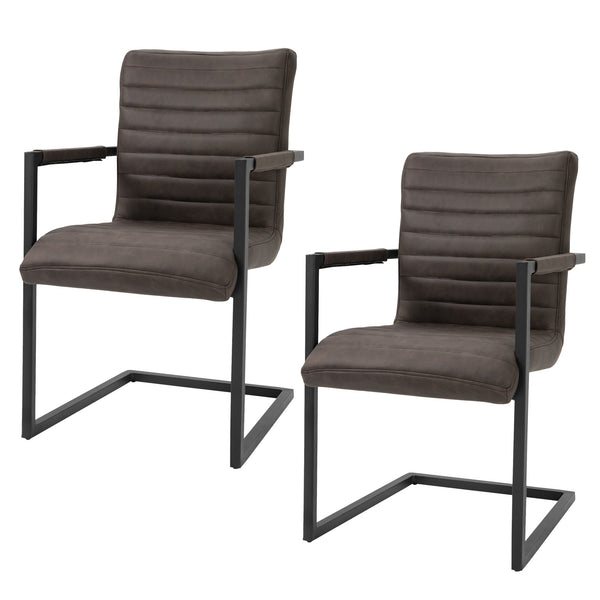 Lot de 2 Chaises Rembourrées 63x53x90 cm en Polyester Marron online