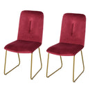 Set 2 Sedie Imbottite 44,5x59,5x91 cm in Flanella  Rosse-1