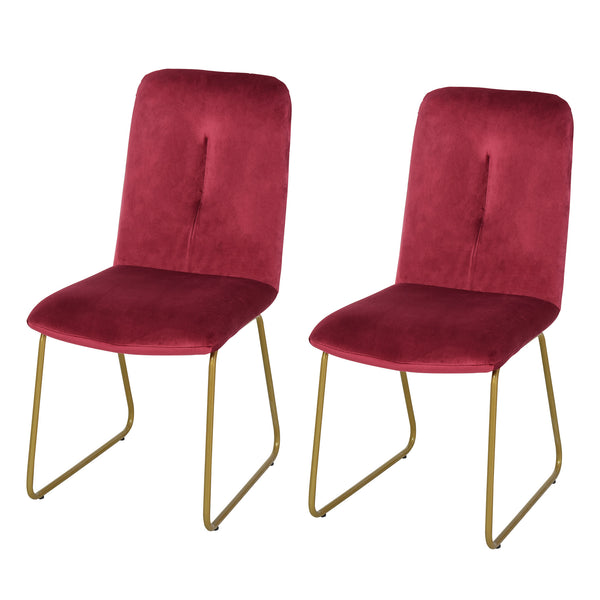 Set 2 Chaises Rembourrées 44,5x59,5x91 cm en Flanelle Rouge sconto