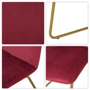 Set 2 Sedie Imbottite 44,5x59,5x91 cm in Flanella  Rosse-5