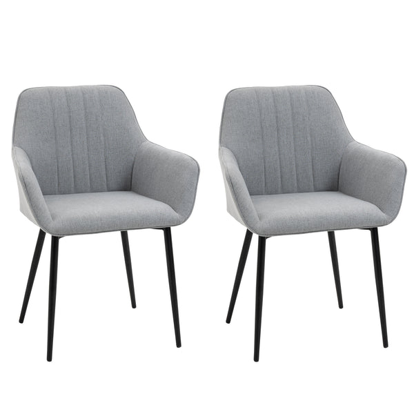 Lot de 2 Chaises Rembourrées 59,5x56,5x81 cm en Lin Gris Clair acquista