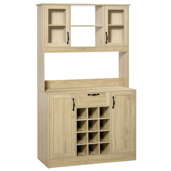 sconto Buffet haut de cuisine 106x48x180 cm en bois de chêne