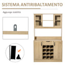 Mobile Credenza Alta da Cucina 106x48x180 cm in Legno Rovere-6