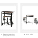 Set Tavolo Alto 80x50x90 cm e 2 Sgabelli  Nero e Quercia-4