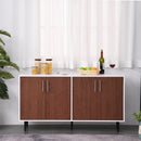 Mobile Credenza per Cucina 147,2x40,5x76,2 cm in Legno Marrone e Bianco-2