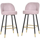 Set 2 Sgabelli da Bar 55x44,5x101 cm in Poliestere Rosa-1