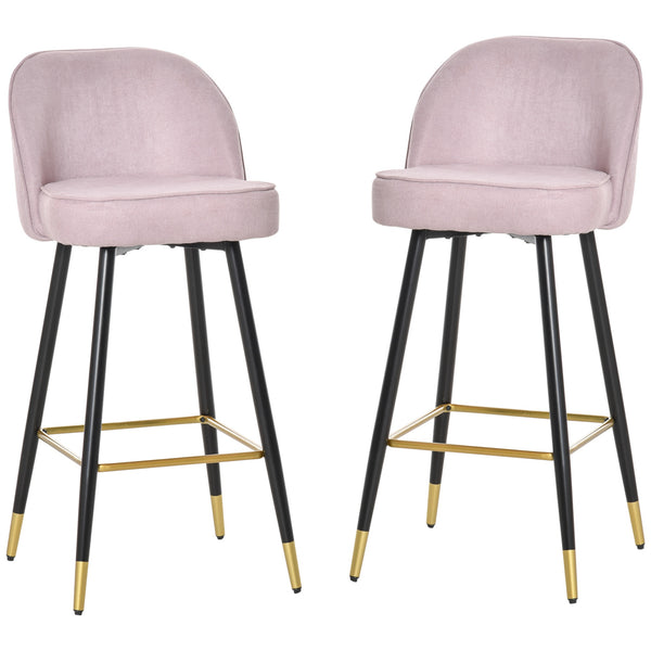 prezzo Lot de 2 Tabourets de Bar 55x44,5x101 cm en Polyester Rose