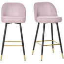 Set 2 Sgabelli da Bar 55x44,5x101 cm in Poliestere Rosa-4