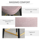 Set 2 Sgabelli da Bar 55x44,5x101 cm in Poliestere Rosa-7