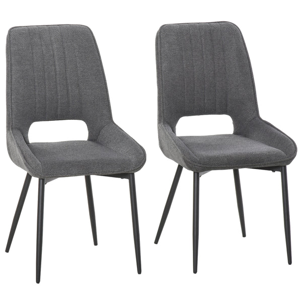 Lot de 2 Chaises Rembourrées 59,5x50,5x92 cm en Tissu Gris prezzo