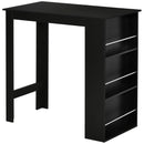 Tavolo Alto da Bar 112x57x106 cm con Mensole in Legno Nero-1