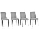 Set 4 Sedie Imbottite 41,5x54,5x87 cm in Tessuto Grigio-1