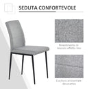 Set 4 Sedie Imbottite 41,5x54,5x87 cm in Tessuto Grigio-5