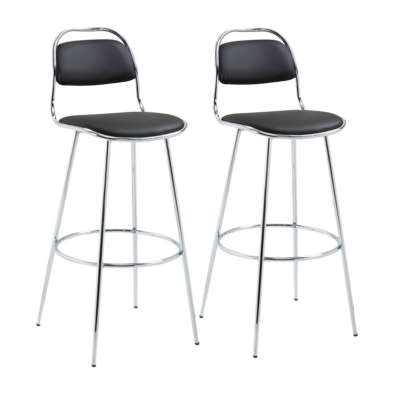 Set 2 Sgabelli Alti da Bar 42,5x48,5x104 cm in Metallo Nero-1