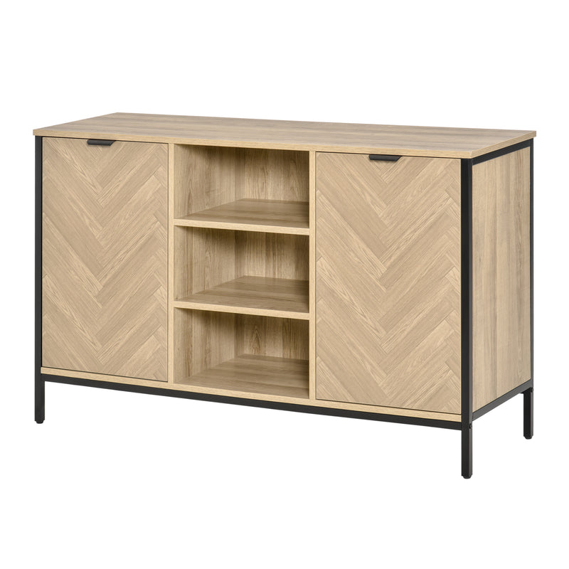 Credenza 3 Ripiani 2 Ante 120x39,2x76 cm in Legno Rovere-1