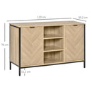 Credenza 3 Ripiani 2 Ante 120x39,2x76 cm in Legno Rovere-3