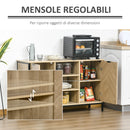 Credenza 3 Ripiani 2 Ante 120x39,2x76 cm in Legno Rovere-5