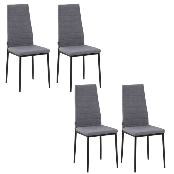 acquista Lot de 4 Chaises 41x50x97 cm en Tissu Gris