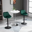 Set 2 Sgabelli da Bar 51,5x48x83-104 cm in Tessuto Effetto Velluto Verde-2