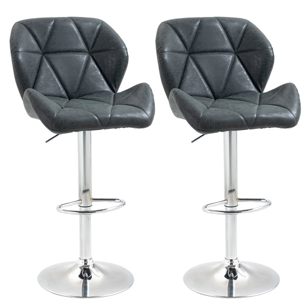 acquista Lot de 2 Tabourets de Bar 51,5x57,5x93-114,5 cm en Simili Cuir Noir